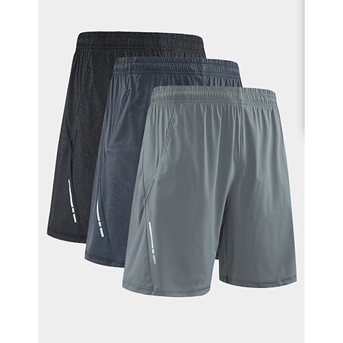

Men's Running Shorts Athletic Shorts Drawstring Side Pockets Shorts Athletic Athleisure Breathable Quick Dry Soft Fitness Gym Workout Running Sportswear Activewear Solid Colored Dark Grey Black Light