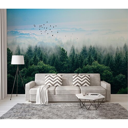 

3D Simple Nature Forest Mural Bedroom Sofa Background Wallpaper Leisure Cafe Homestay Custom Wallcloth