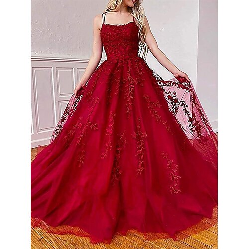 

Women's Party Dress Lace Dress Red Dress Long Dress Maxi Dress Red Sleeveless Pure Color Lace Winter Fall Autumn Spaghetti Strap Fashion Wedding 2022 S M L XL