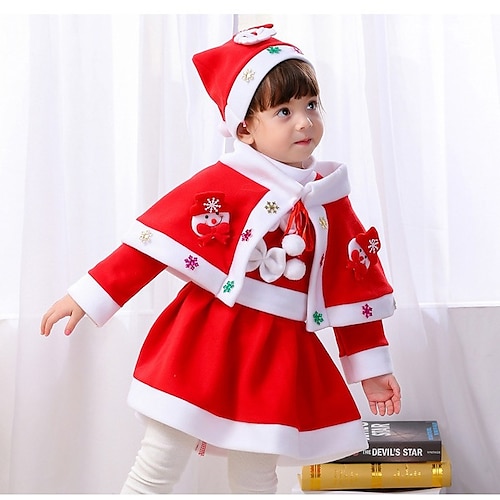 

Papai Noel Mrs.Claus Ternos de Papai Noel Mulheres Para Meninas Natal Natal Noite de Natal Crianças Adulto Festa Natal Poliéster Vestido Cinto Capa Chapéu