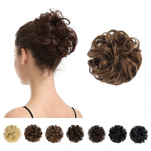 

Hair Bun BARSDAR Messy Bun Scrunchies Ponytail Extensions Curly Hair Bun Hair Piece for Women/Kids Tousled Updo Donut ChignonsMedium Auburn