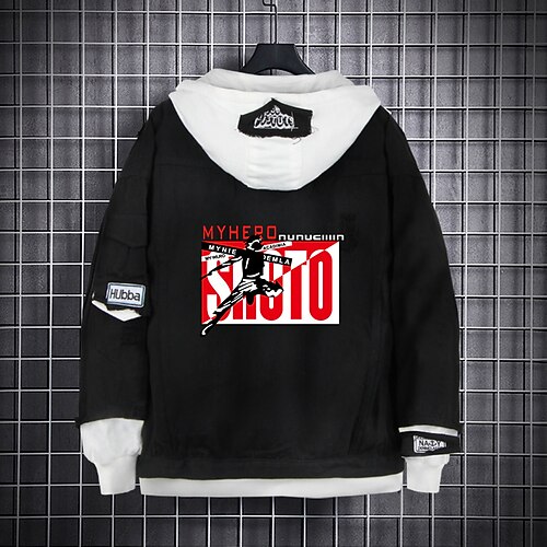 

Inspired by My Hero Academia Todoroki Shoto Bakugou Katsuki Deku Anime Cartoon Manga Anime Denim Jacket Harajuku Kawaii Coat For Men's Women's Unisex Adults' Hot Stamping Denim
