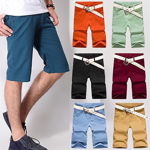

Herre Shorts Chino Shorts Bermudashorts Arbeidshorts Lomme عادي Komfort Knelengde Avslappet Daglig Ferie Kiper Gatemote Stilfull Svart Lysegrønn
