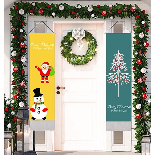 

Christmas Woven Tapestry Festive Photography Background Christmas Tree Bedroom Home Wall Decoration Background Cloth Wall Hanging Tassel 32.5x130cm(13x52inch)