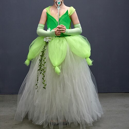 

Kids Girls' Halloween Dress Cartoon A Line Dress Dress Performance Sleeveless Princess Dress 2-6 Years Winter Green