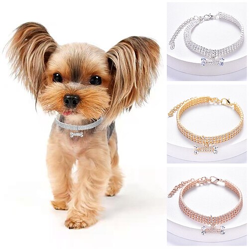 

2 pcs coleira para animais de estimação com diamantes cristal ajustável diamante pingente de garra de coração elástico universal para gatos e cães casamento gato e cachorro pequeno colar de jóias para