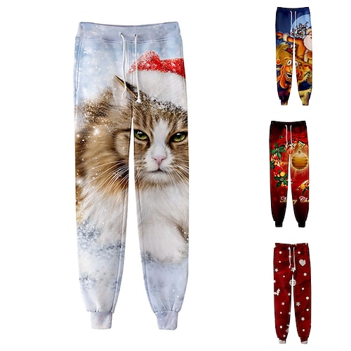 

Men's Sweatpants Joggers Trousers Drawstring Elastic Waist 3D Print Graphic Prints Christmas Comfort Sports Outdoor Casual Daily Streetwear Designer Gradient red Sky Blue Micro-elastic