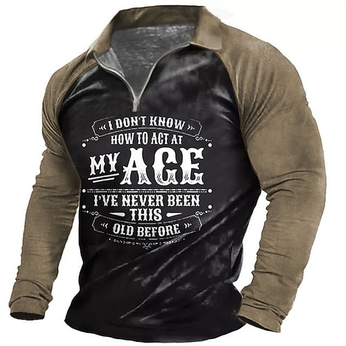 

Men's Golf Shirt Letter National Flag Turndown Blue Army Green Khaki Gray 3D Print Outdoor Street Long Sleeve Button-Down Print Clothing Apparel Fashion Casual Breathable