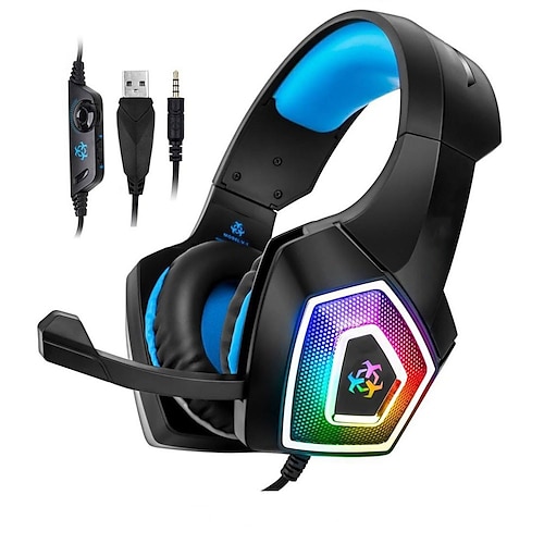 

Gaming Headset With Microphone For Xbox One PS4 PS5 PC Switch Tablet Gaming Headset Xbox One With Stereo Surround Sound And LED Light Noise Reduction Earmuffle Headphones