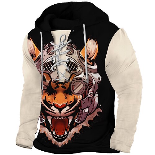 

Inspired by Cartoon animal Tiger Hoodie Anime Cartoon Anime Classic Street Style Hoodie For Men's Women's Unisex Adults' 3D Print 100% Polyester Casual Daily