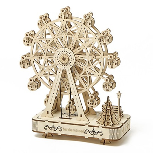 

3D Wooden Puzzles DIY Model Music Spins Ferris Wheel Puzzle Toy Gift for Adults and Teens Christmas/Birthday Gift