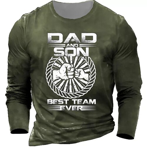 

Men's T shirt Tee Graphic Prints Hand Crew Neck Black Army Green Navy Blue Gray 3D Print Outdoor Street Long Sleeve Print Clothing Apparel Basic Sports Designer Casual