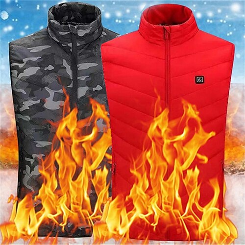 

USB Heated Vest Warm Winter Unisex Heating Coat 4 Colors Thermal 9 Heating Zones Waterproof Windproof Outdoor Equipments