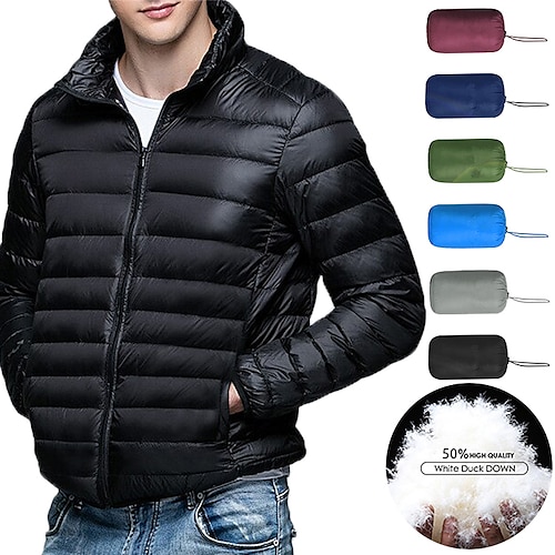 

Per uomo piumino Giacca invernale Cappotto invernale Cardigan Antivento Caldo Informale Da montagna Tinta unita / tinta unita Capispalla Abbigliamento Nero Borgogna Blu marino scuro