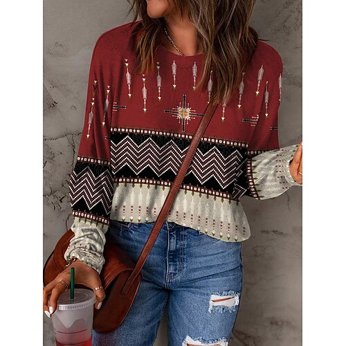 

Women's Sweatshirt Pullover Basic Green Blue Purple Graphic Street Round Neck Long Sleeve S M L XL 2XL 3XL