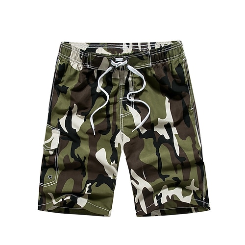 

Men's Swim Shorts Swim Trunks Board Shorts Drawstring Elastic Waist Camouflage Comfort Breathable Short Casual Daily Beach Fashion Streetwear ArmyGreen Blue Micro-elastic