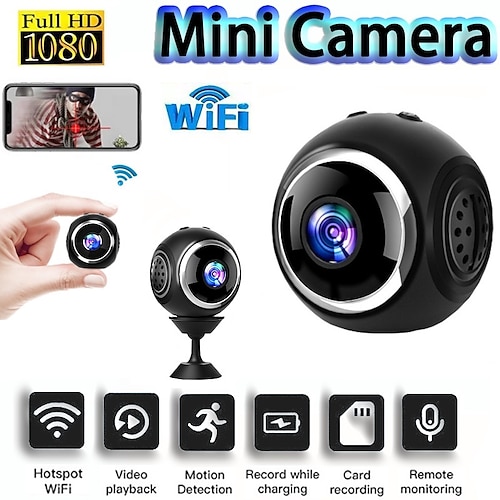 

Mini Wireless WiFi Camera Camera 1080P IP Camera Smart Home Security IR Night Magnetic Mini Camcorder Surveillance Wifi Security Camera with Safe Motion Detection Alarm Function Infrared Night Vision