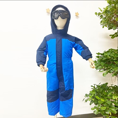 

Toddler Boys Tracksuits Snowsuit Outfit Color Block Long Sleeve Set Outdoor Sports Cool Winter Fall 3-7 Years Blue Purple