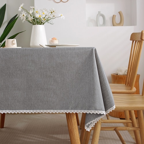 

Rectangle Textured Tablecloth Waterproof Spillproof Wrinkle Free Table Cloth, Kitchen Dinning Tabletop Decoration, Fabric Table Cover for Outdoor and Indoor Use