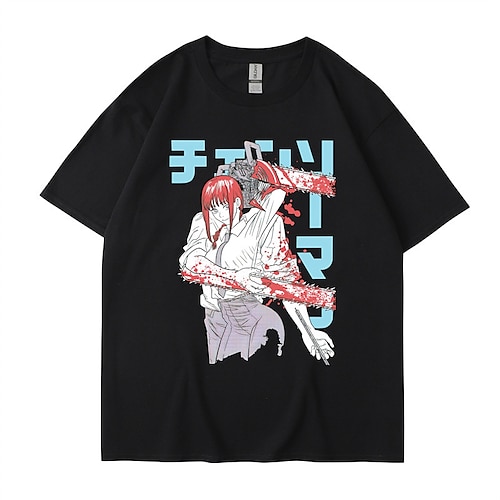 

Homem serra elétrica Makima Japonesa/Curta Anime Desenho Anime Clássico Estilo de rua Camiseta Para Homens Mulheres Unisexo Adulto Hot Stamping 100% Poliéster