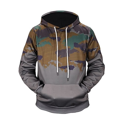 

Men's Pullover Hoodie Sweatshirt Gray Hooded Color Block Graphic Prints Print Daily Sports 3D Print Basic Streetwear Designer Spring Fall Clothing Apparel Hoodies Sweatshirts