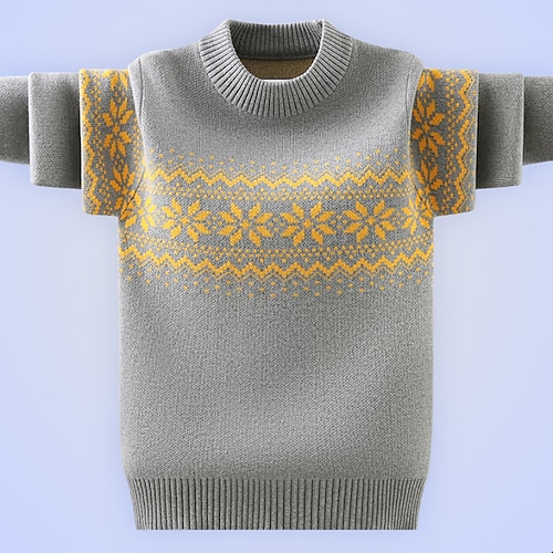 

Kids Boys Christmas Sweater Graphic Long Sleeve Casual Basic Blue Winter Clothes 7-13 Years