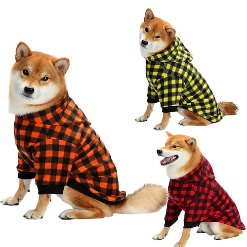 

Dog Cat Pet Pouch Hoodie Plaid Adorable Stylish Ordinary Casual Daily Outdoor Casual Daily Winter Dog Clothes Puppy Clothes Dog Outfits Warm Black / Red Yellow Random Costume for Girl and Boy Dog