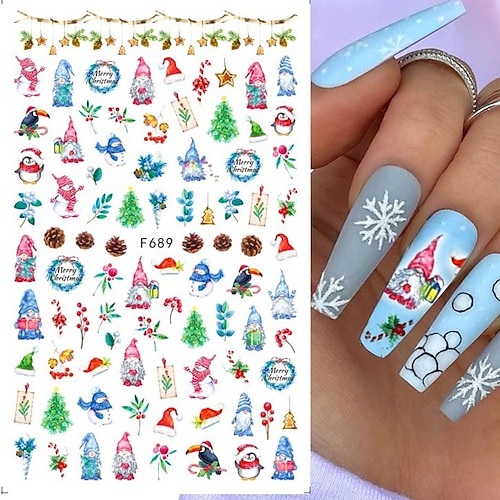 

1 pcs Full Nail Stickers Foil Sticker White Series / Tree of Life / Flower nail art Manicure Pedicure Universal / Water Resistant / New Design Stylish / Sweet Christmas / Party / Evening / Prom