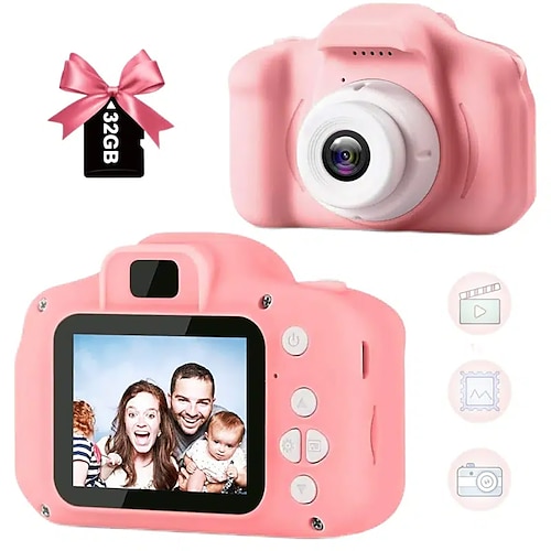 

X2 Action Camera Mini Portable Mini Cartoon Photo Camera Toys 2 inch 3.0 720p Video Recorder Camcorder Toys for Christmas Brithday Gift