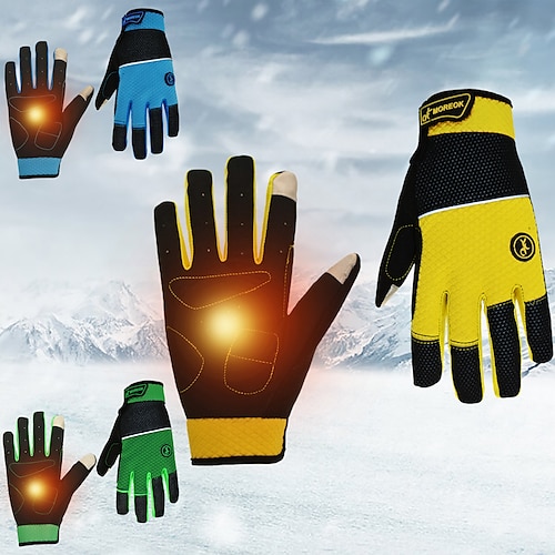 

Winter Gloves Bike Gloves Cycling Gloves Touch Gloves Winter Full Finger Gloves Anti-Slip Touchscreen Thermal Warm Waterproof Sports Gloves Road Cycling Outdoor Exercise Cycling / Bike Fleece Green