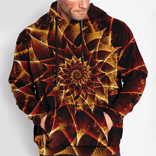 

Per uomo Plus Size Felpa con cappuccio pullover Grande e alto Stampa 3D Con cappuccio Manica lunga Primavera & Autunno Essenziale Di tendenza Streetwear Comodo Ufficio Da tutti i giorni Top