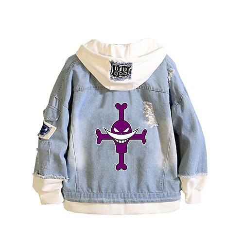 

One Piece Película: Rojo Trafalgar D. Ley de Aguas Animé Dibujos Manga Anime Chaqueta de mezclilla Harajuku Kawaii Chaqueta Para Hombre Mujer Unisexo Adulto Estampado en caliente Vaqueros