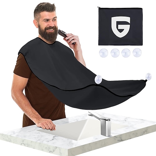 

Beard Bib Apron Stocking Stuffers Christmas Gifts for Men Beard Hair Catcher for Shaving Waterproof Non-Stick Beard Cape with 4 Suction Cups One Size Fits All Grooming Accessories