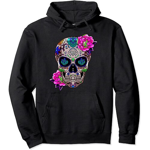 

Inspired by Sugar Skull Mexican Hoodie Cartoon Manga Anime Front Pocket Graphic Hoodie For Men's Women's Unisex Adults' Hot Stamping 100% Polyester Casual Daily