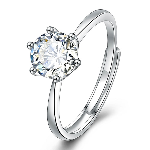 

Ring Wedding Geometrical Silver Rhinestone S925 Sterling Silver Stylish Simple Luxury 1PC
