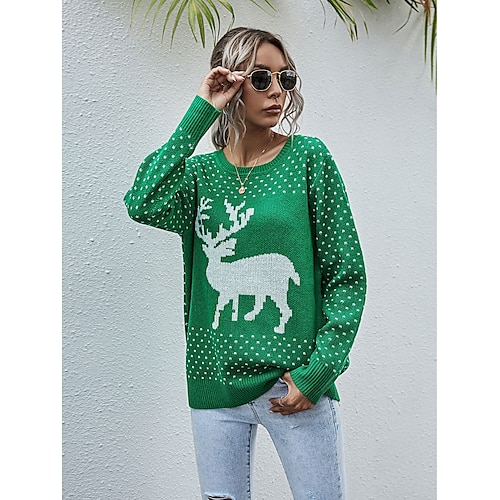 

Reindeer Masquerade Ugly Christmas Sweater / Sweatshirt Women's Christmas Christmas Masquerade Christmas Eve Adults Party Christmas 100% Acrylic Top