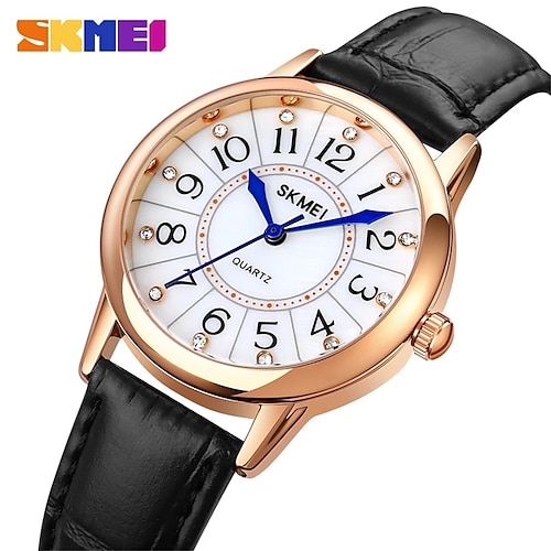 

SKMEI Luxury Quartz Watch Women Waterproof Shockproof Dial Design Quartz Watch Fashion Ladie Dree Leather Wrist Watch