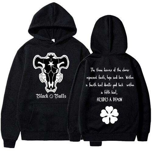 

Inspired by Black Clover Asta Hoodie Cartoon Manga Anime Front Pocket Graphic Hoodie For Men's Women's Unisex Adults' Hot Stamping 100% Polyester