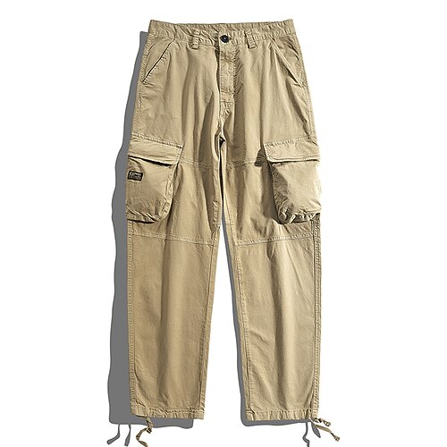 

Men's Parachute Pants Solid Colored Outdoor Sports Full Length ArmyGreen Black Micro-elastic