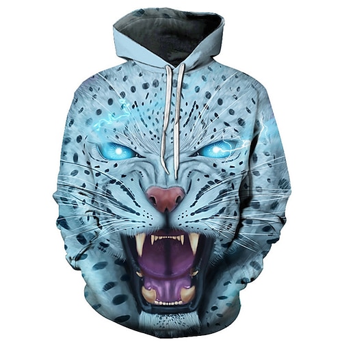 

Men's Pullover Hoodie Sweatshirt Blue Purple Orange Hooded Animal Graphic Prints Print Daily Sports 3D Print Basic Streetwear Designer Spring Fall Clothing Apparel Hoodies Sweatshirts