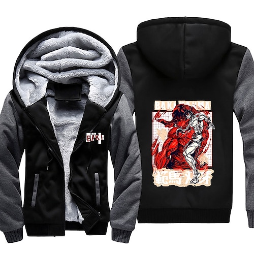 

Inspired by BAKI Hanma Yujiro Hoodie Outerwear Sherpa Jacket Anime Graphic Outerwear For Men's Women's Unisex Adults' Hot Stamping 100% Polyester Casual Daily