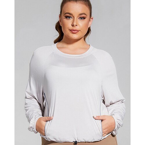 

Large New Style Running Training Drawstring Fast Drying Bodysuit Glow In The Dark Bodysuit Women's Loose Casual Bag Yoga Long Sleeve