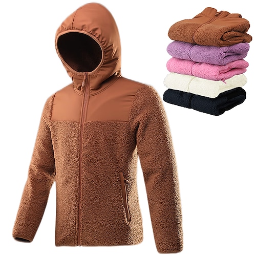 

Women's Hiking Fleece Jacket Fleece Winter Outdoor Thermal Warm Windproof Breathable Quick Dry Outerwear Trench Coat Top Hunting Ski / Snowboard Fishing Light Purple caramel Black Pink White