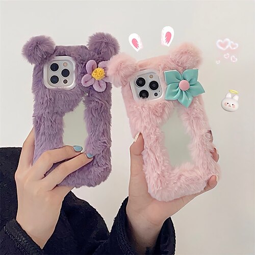 

Phone Case For Apple Back Cover iPhone 14 Pro Max 14 Plus 13 12 11 Pro Max Mini SE Bumper Frame Mirror Full Body Protective Cartoon Plush Plush PC