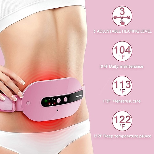 

Women Menstrual Heating Pad Electric Waist Belt Device Abdominal Massager Cramps Vibrating Smart Warm Palace Belt Relief Waist Pain with 3 Heat Levels and 3 Vibration Massage Modes