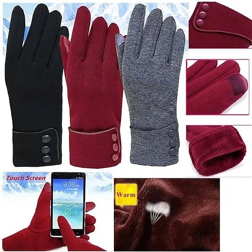 

Elegant Plush Women Gloves Autumn Winter for Fitness Women Guantes Mujer PhoneTouch Screen Wrist Mittens Heated Gloves Women's Fashion