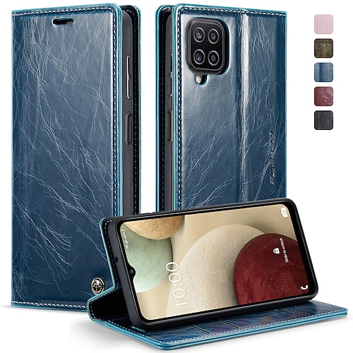 

Phone Case For Samsung Galaxy Leather A53 S22 Ultra Plus S21 FE S20 S9 Note 20 Ultra S10 Note 10 Plus Leather Card Holder Slots Magnetic Flip Solid Colored TPU