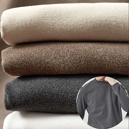 

Men's Turtleneck shirt Solid Colored Turtleneck Black Beige Coffee Gray White Street Holiday Long Sleeve Clothing Apparel Fashion Casual Comfortable