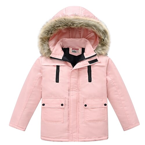 

Bambino (1-4 anni) Da ragazza Giacca con cappuccio Tinta unica Attivo Esterno Cappotto Capispalla 3-7 anni Inverno Blu Rosa Blu Reale