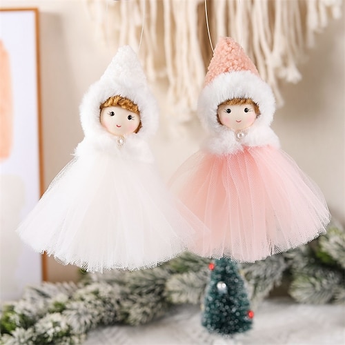 

Christmas Plush Yarn Skirt Angel Pendant Children Lovely Girl Doll Gift Christmas Tree Pendant